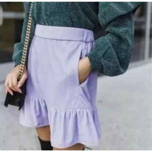 J. Crew Womens Size Mec Skirt Peplum Mini Velvet Thistle Purple Lavender